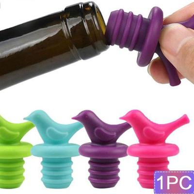 1PC Silicone Wine Stopper Bottle Cap Wine Dispenser Stopper Bird Wine Stopper Bar Kitchen Tool
