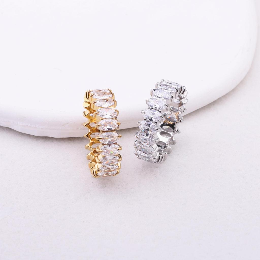 18K Gold Plated Geometric Zircon Ring – Luxurious European & American Style