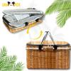 Termisk korgkorg för picknick, hopfällbar picknickkorg, shoppingkorg