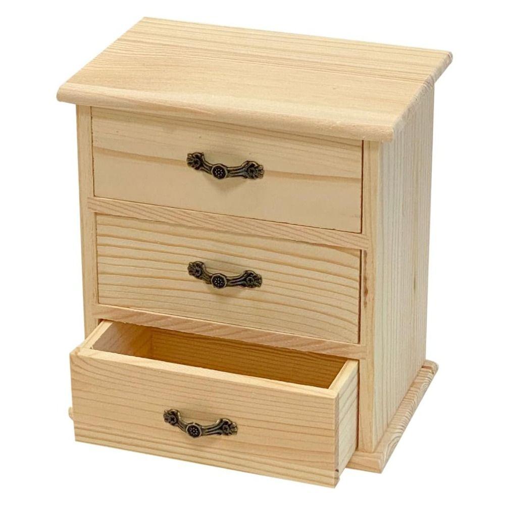 Mini 3 Tier Drawers Type Organizer 3-Layers Desk Sundries Box Stationery Storage Stand  Home