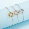 Minimalist Japanese & Korean Stainless Steel Roman Numeral Bracelet with Diamonds