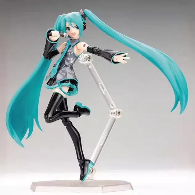 New 15cm Hatsune Miku Anime Girl Figure Figma 014 Virtual Singer Miku Joint Movable Model Statue Kids Toys Doll Collection Gifts