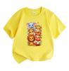 Cute Safari Animal Cartoon Print Kids T Shirt, 100% Cotton Short Sleeve O-neck Casual Tees for Boys Girls, Elephant Leopard Lion Fox Pattern Soft Comf
