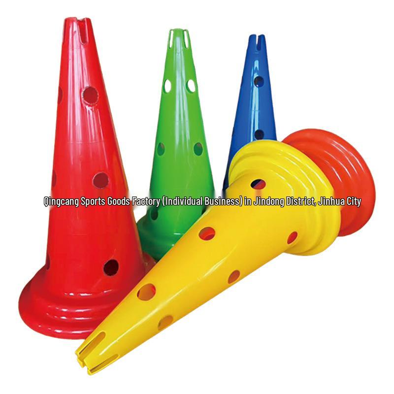 50cm Verdickter Trainingsmarkierungskegel mit Löchern - Sicherheitsbarriere & Hindernishilfe