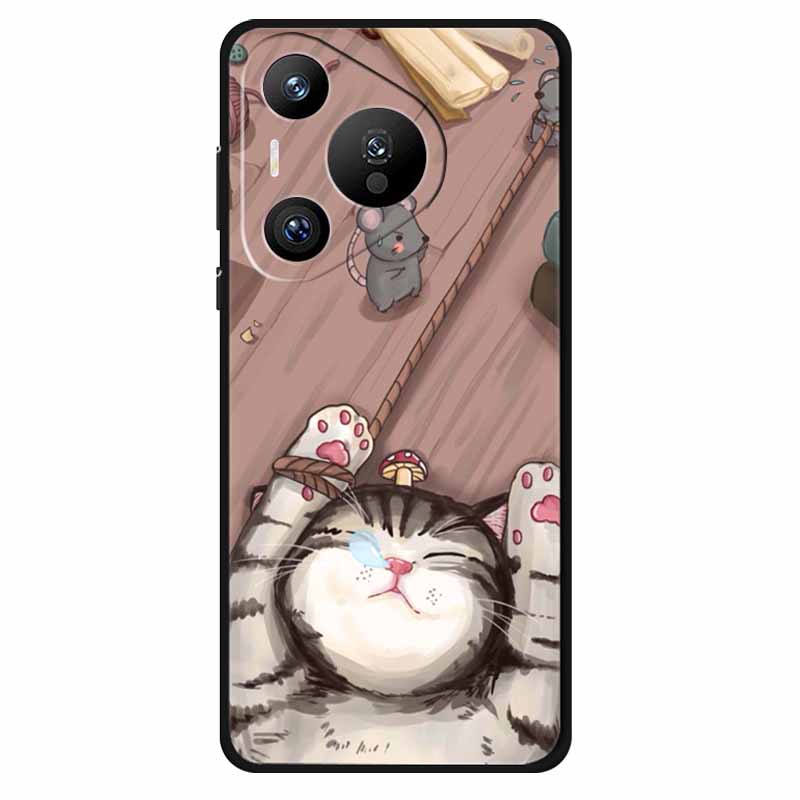 For Huawei Pura 70 Ultra Pro Case Silicone Animal Painted TPU Soft Phone Back Cover For Pura70 Pro+ Lion Shockproof Case Pura70