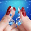 Popular red diamond love medium and long earrings pendant heart-shaped earrings women's Korean version of exquisite jewelry