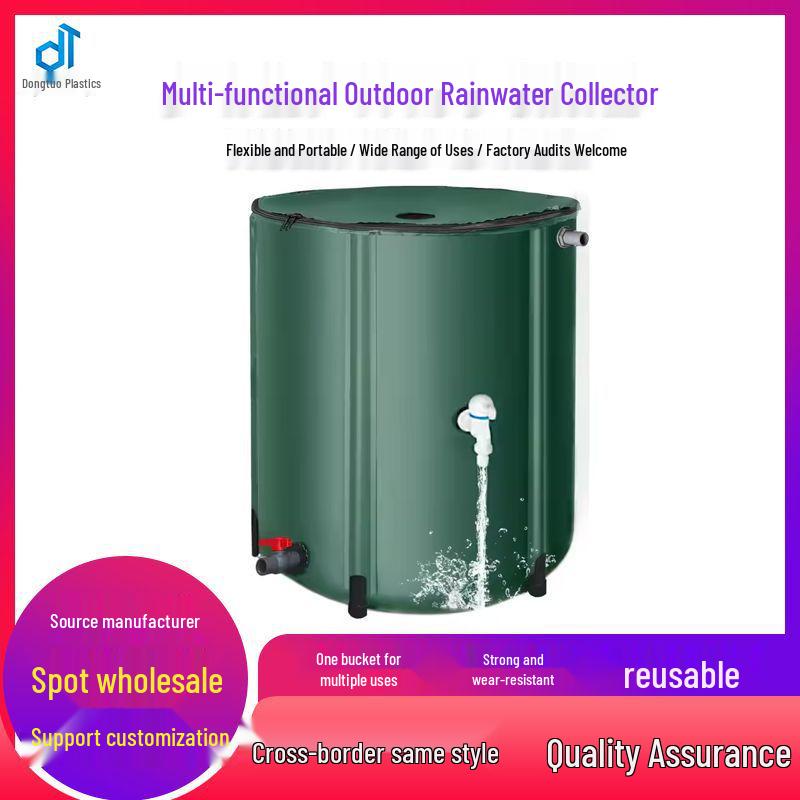 Foldable PVC Outdoor Rainwater Collection & Storage Bucket for Gardening & Car Wash