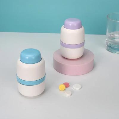 Portable Pill Box with Cutter Cuts Small Hard Pill or Large Pill In Half Quarter Trave Storage Case Organizer
