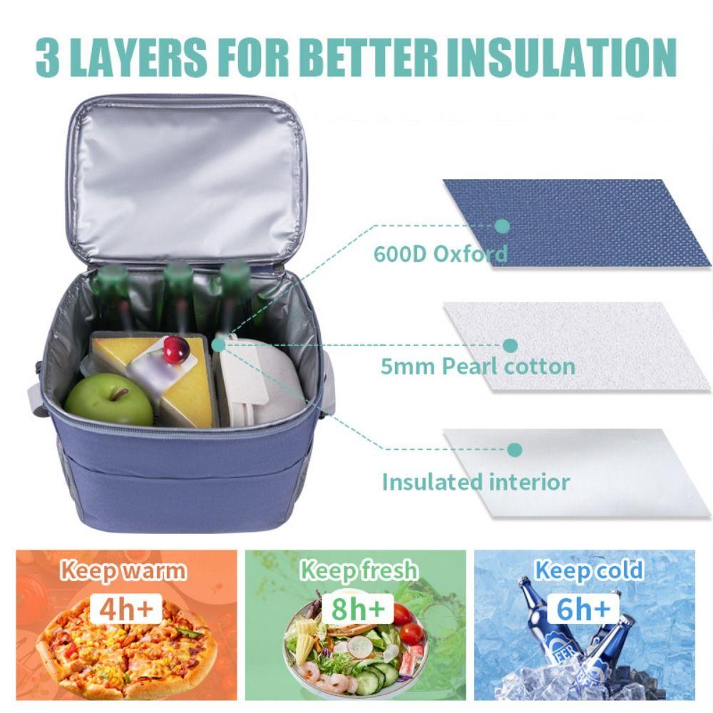 Portable Insulated Cooler Bags Large Capacity Lunch Food Thermal Box Ice Fridge Bag  Office Worker