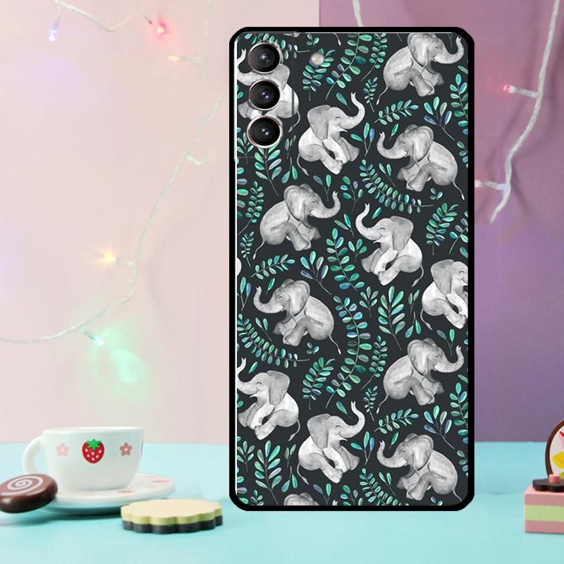 Cute Elephant Cartoon Phone Case For Samsung Galaxy S24 Ultra S20 S21 S22 S23 S25 Ultra S9 S10 Plus S24 FE Cover