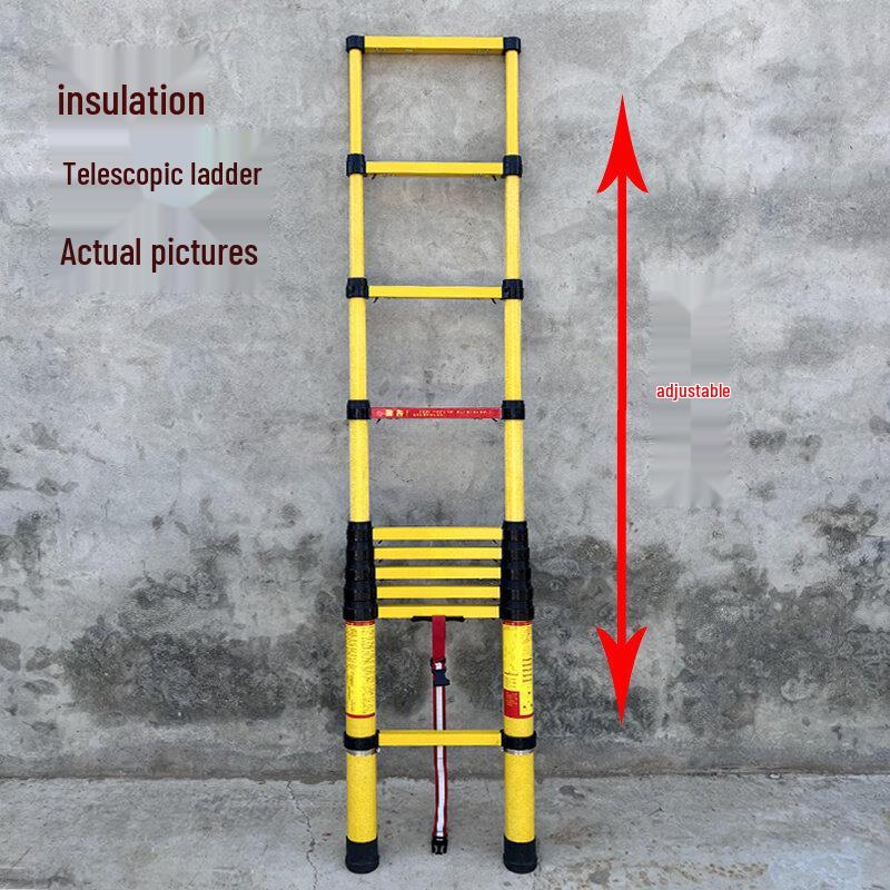 Adjustable Electric Telescopic Ladder with Fishing Rod Holder