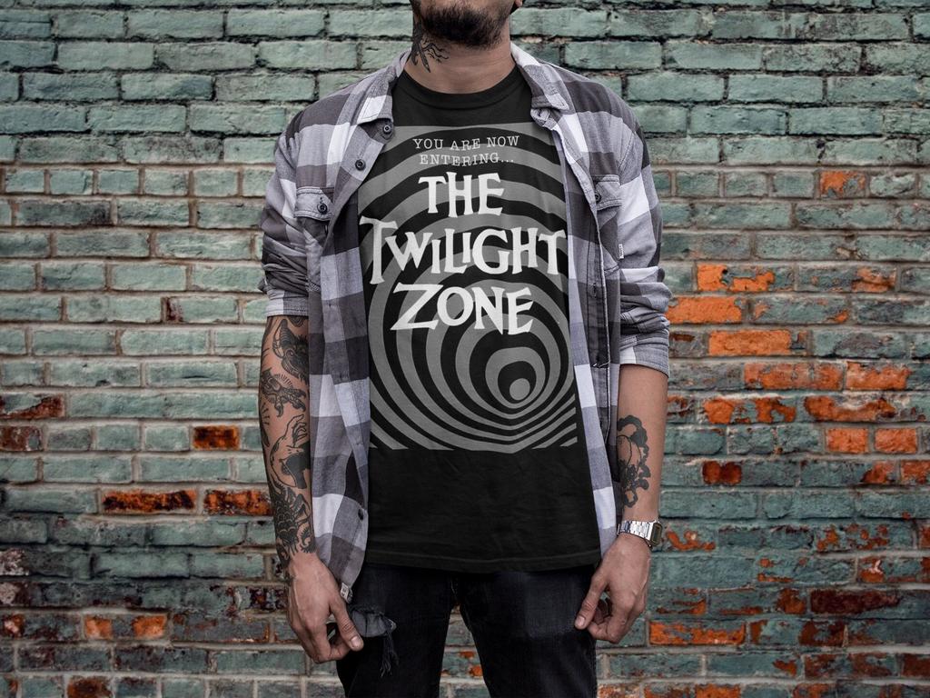 Twilight Zone T-Shirt - Retro Vintage Klassische TV-Serie T-Shirt, Punk Goth Horrorfilm Tee, Fans von Akte X und Aliens, Geschenk für ihn, Papa