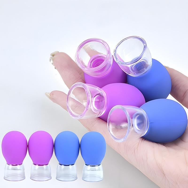 5Pcs Silicone Cupping Massage Cup For Body Face Neck Eye Massager Vacuum Tank Body Facial Care, Anti-Aging Beauty Tool