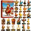 Chick Pendant Countdown Calendar 2D Reusable 24-Day Chick Ornaments Advent Countdown Calendar for Tree Window Wall Door Friends