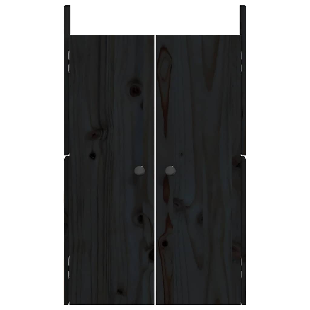Outdoor Kitchen Doors MEPPEL 2 pcs Black 50 x 9 x 82 cm Solid Pine Wood