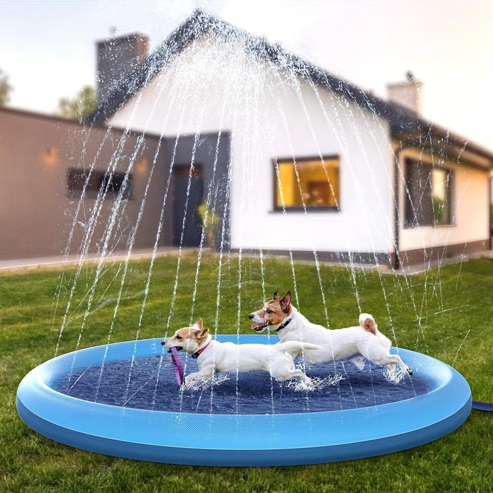 Dog Splash Pad Toy Thick Sprinkler Pool Anti-Slip Outdoor Summer Sprinkler Water Toy for Backyard Fountain Play Mat for Children