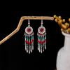 Bohemian Fringed Turquoise Earrings, Retro Minority Style Earrings, Personalized Temperament Earrings.