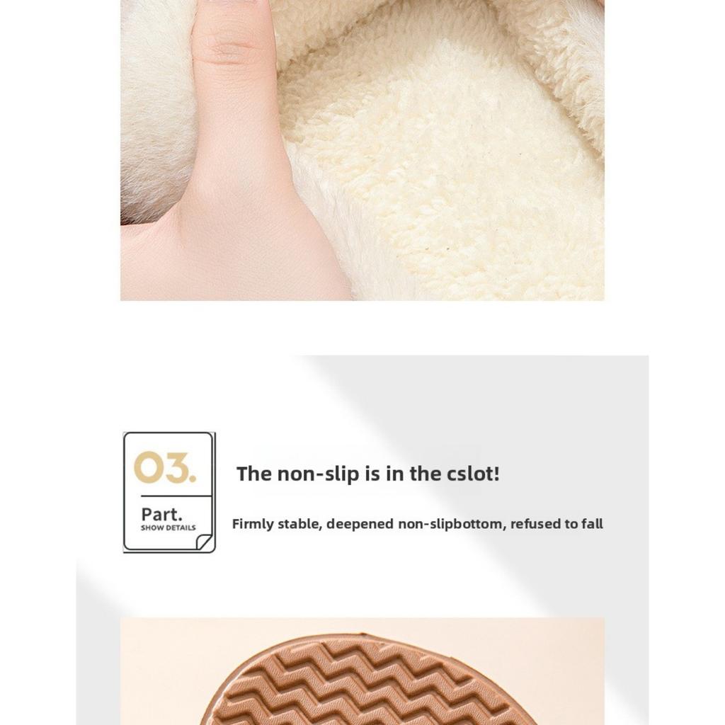 Autumn and Winter Warm Cotton Slippers for Women, Suitable for Indoor and Home Use, with Anti Slip and Anti Odor Properties, Warmth Plush Cotton Shoes