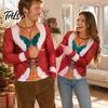 Creative Party Clothes Funny Christmas Shirt, Hilarious 3D Fake Corset Chest Print Crew Neck Shirt Pullover Top, Novelty Long Sleeve Festival Costume