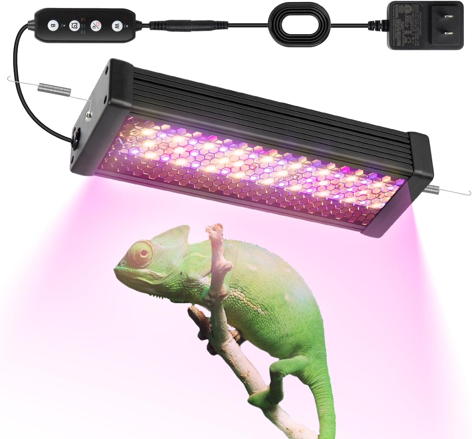 12W Reptile UVB LED Light Full Spectrum,18W UVA/UVB LED Reptile Light for Bearded Dragons,Chameleons, Turtles,Lizards,Geckos,Snakes 24W чёрный