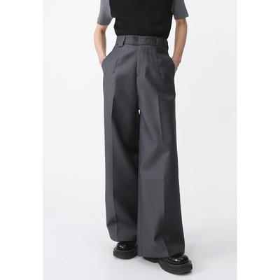 Pantaloni lunghi casual da uomo in stile primaverile, nuovi, a vita media, larghi, a gamba larga, semplici, da pavimento
