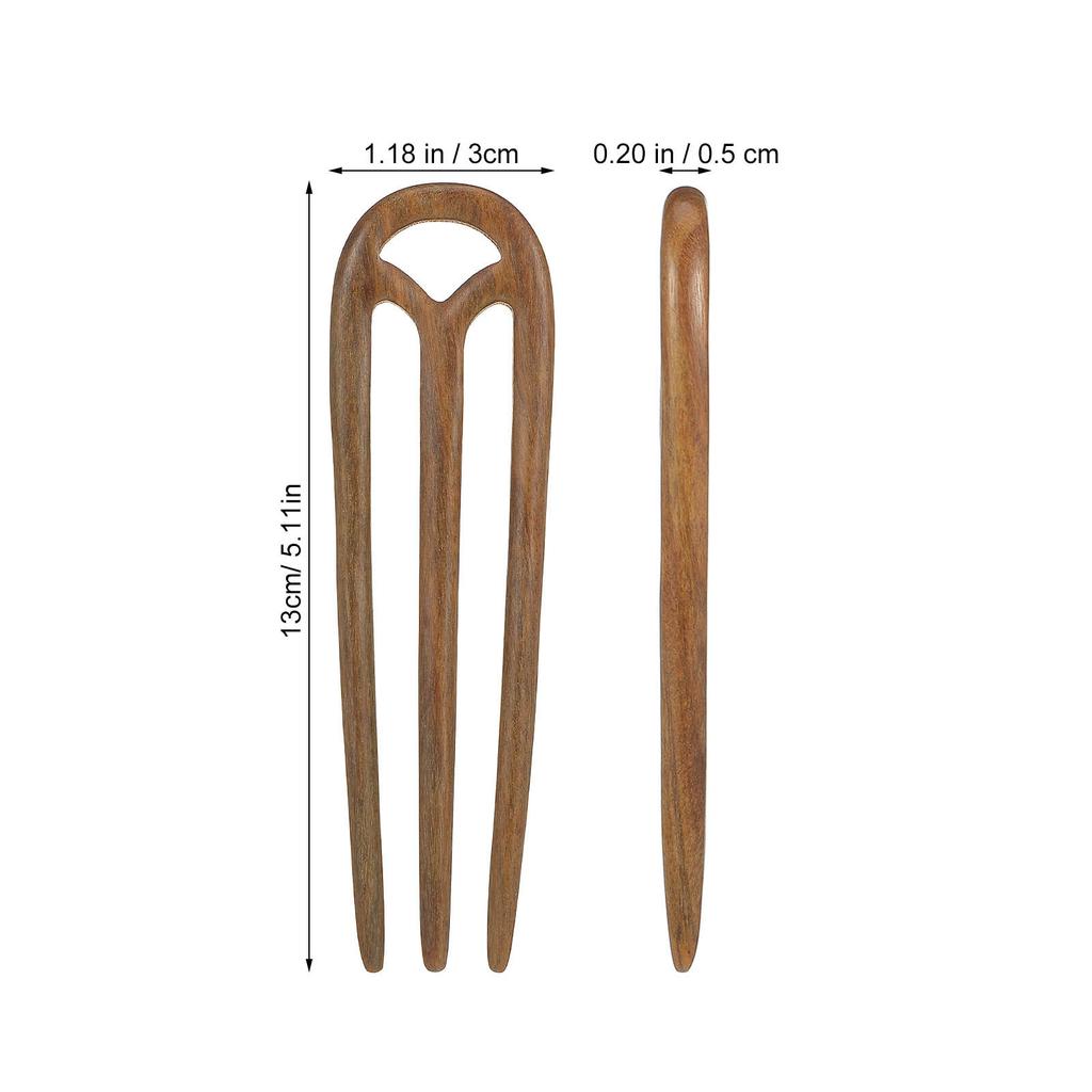 Chinese Style Wooden Hair Stick Bun Holder for Women Teens Smooth Sandalwood Hair Fork Elegant Retro Hairpin Wedding Party Prom