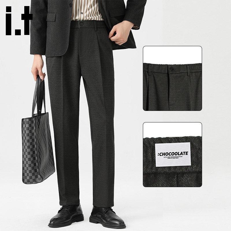:CHOCOOLATEit Men's Straight-Leg Winter Business Casual Trousers