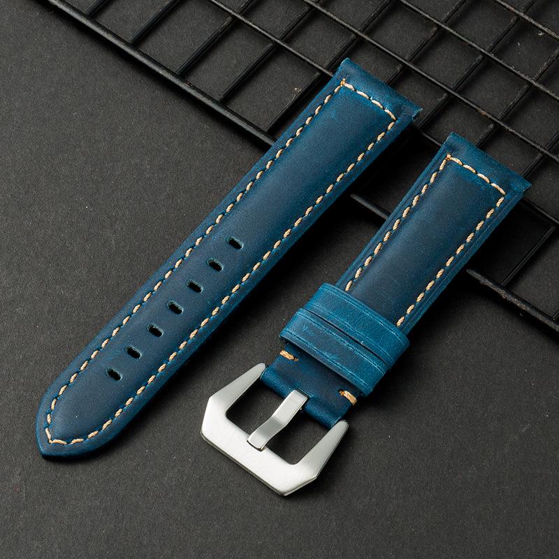 Crazy Horse Leather Frosted Retro Watch Strap 22/24/26mm - European & American Style