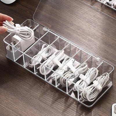 Desk Lid Multifunctional Charger Wire Storage Data Line Storage Cable Storage Box Anti Dust Boxes