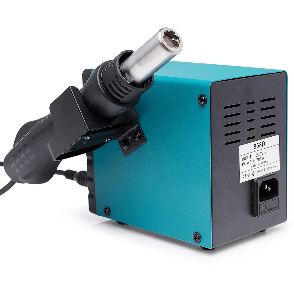 Techrebal 858D Pro Heißluft-Lötstation + Set aus 6 Lötmitteln + Düsen + Netz