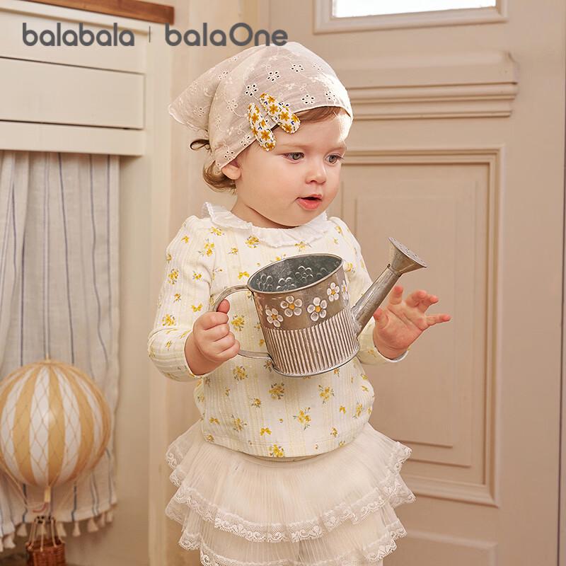 Balabala Girls' Floral Long-Sleeve Cotton T-Shirt
