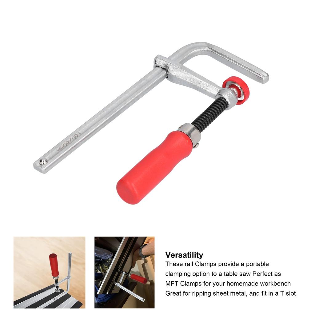 F Clamp Safe Aluminum Anti Slip Bar Clamps with Poplar Handle for Woodworking