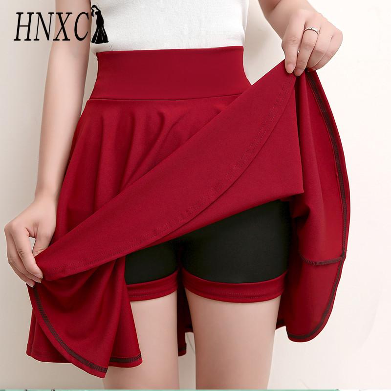 HNXC 16 Color Women's Fashion Casual Solid Color Print Summer Spring Skirt