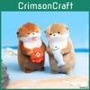 Otter Little Holding Fish Shrimp Octopus Standing Posture Cartoon Doll Keychain