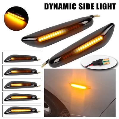 Przydymione soczewki dynamiczny płynący kierunkowskaz LED światło obrysowe boczne 2 szt. Światła samochodowe dla BMW E90 E91 E92 E93 E60 E87 E82 E46 lampa migacza sekwencyjna