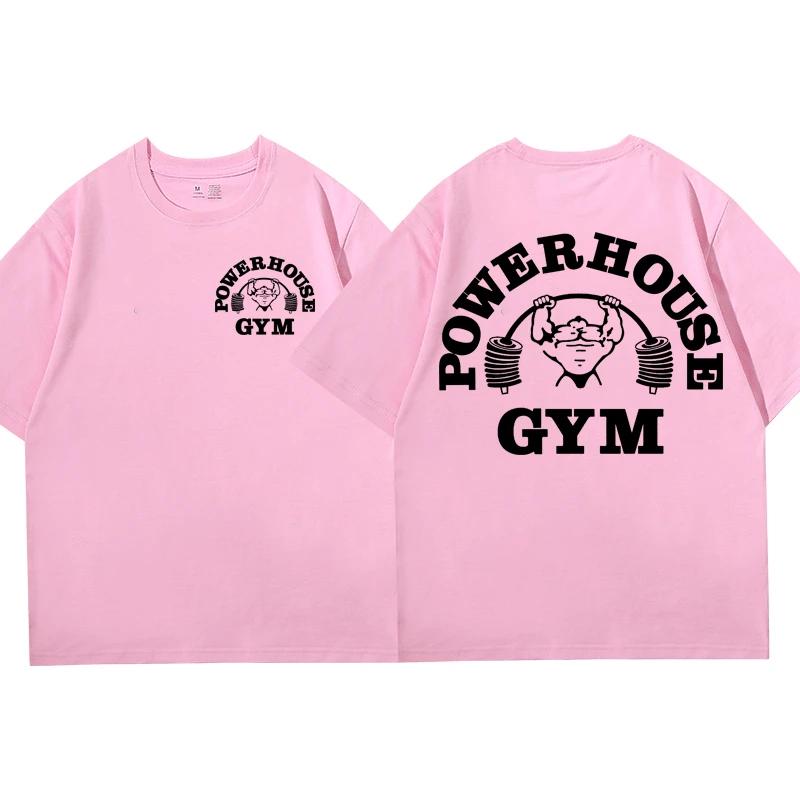Powerhouse Gym Graphic T-shirt Men Women Clothes Funny Oversized Short Sleeve Tee Shirts Harajuku Geek Fitness Vintage T Shirt