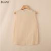 ZANZEA Women Casual Splice V-Neck Loose Sleeveless Tank Tops