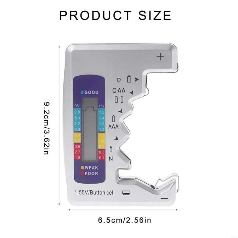   Battery Tester LCD Display C/D/N/AA/AAA/9V 6F22 Button Cell Battery Capacity Check Detector Capacitance Diagnostic Tool