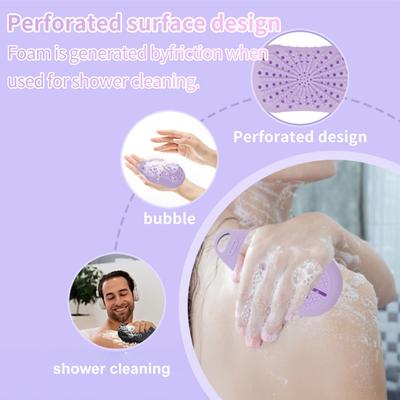 Silicone Soap Bag with Drainage Holes Button Design Dual-Sided Exfoliating Soap Pouch Soap Saver Pocket Shower Body Scrubber