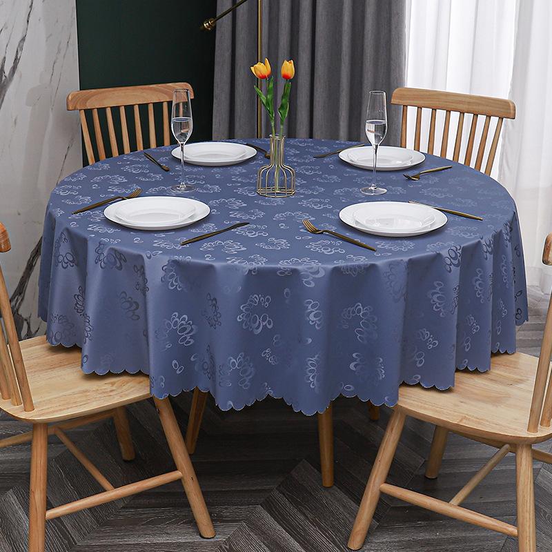 European Waterproof Tablecloth Fabric Oil-Proof And Anti-Scalding Leave-In Tablecloth Hotel Household Round Round Table Dining Table Cloth Tablecloth