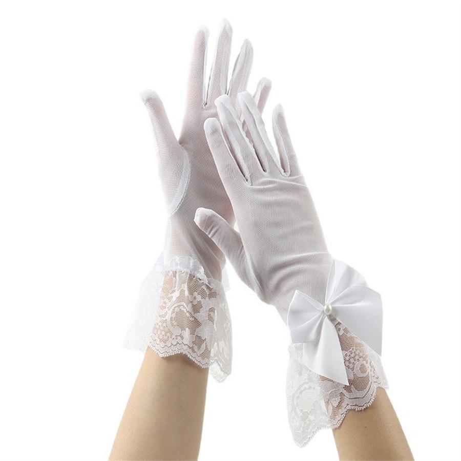 Women's Vintage Lace Bow Gloves for Evening Party Prom