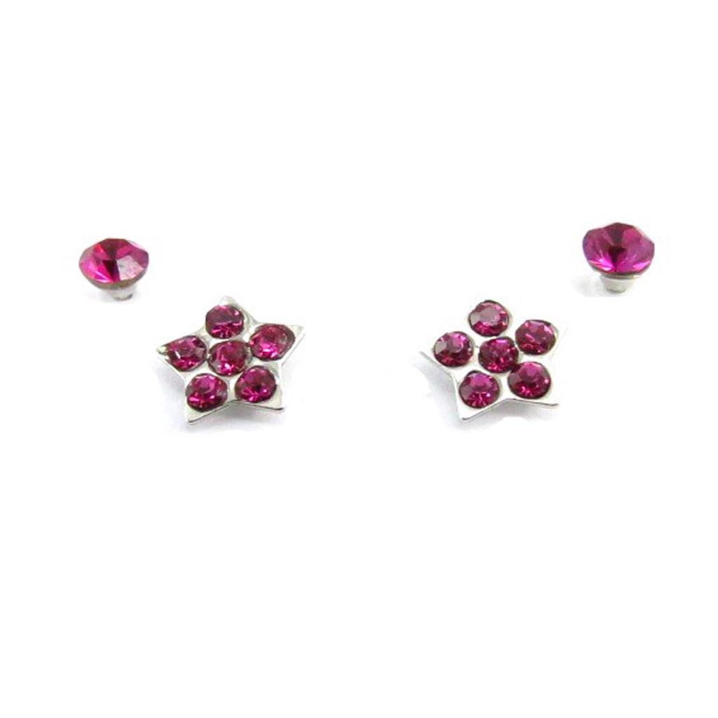 Les Trésors De Lily [J6250] - 2 Pairs of Pink 'Sissi' Earrings