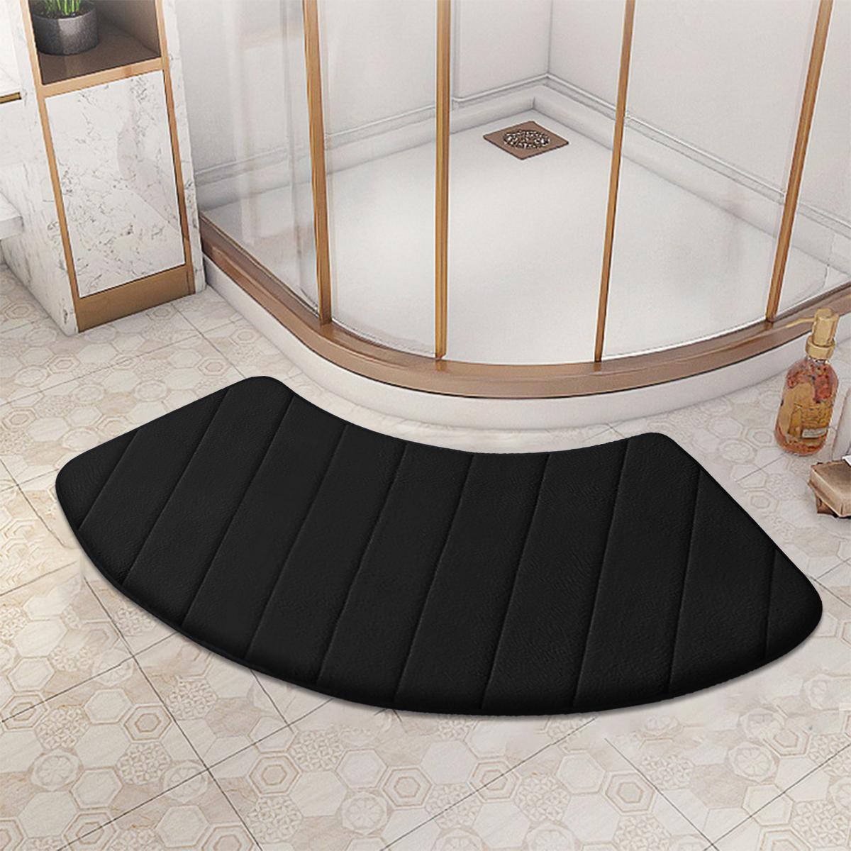 

Home arched bathroom anti-slip mat shower room door absorbent mat flannel plush mat entrance mat 40x100cm чёрный