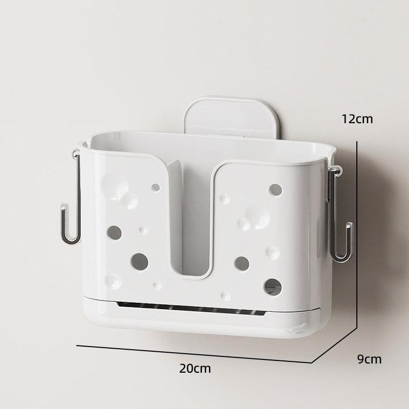 

Wall-mounted Kitchen Dining Set with Hanging Storage Boxes for Water-draining Spoons, Chopsticks and Tableware білий