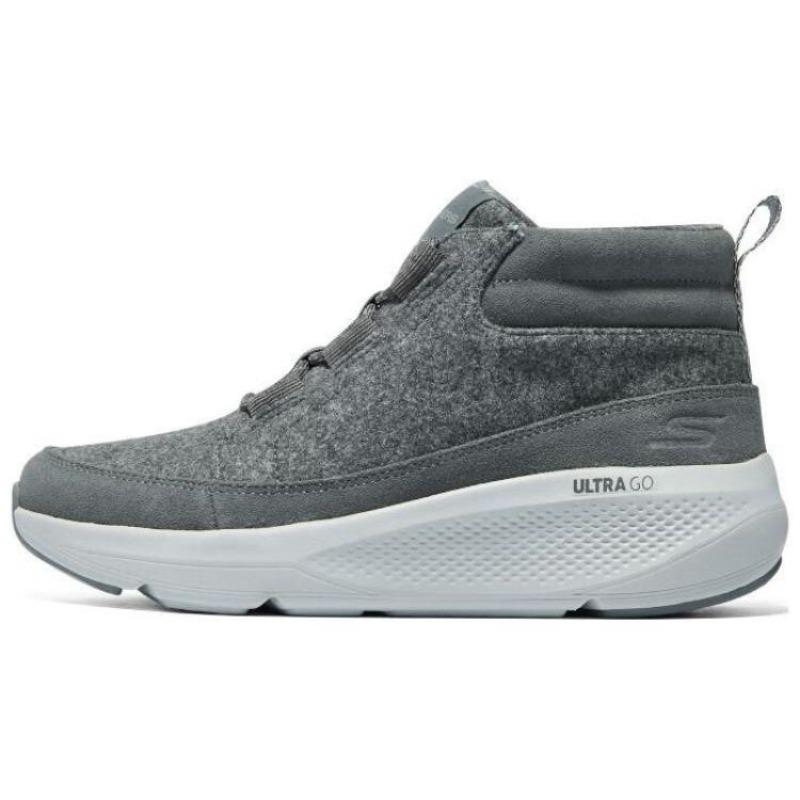 Skechers Women Split Leather Fabric Round Toe Comfort Mid Top Daily Casual Shoes Gray 144532-CHAR 35