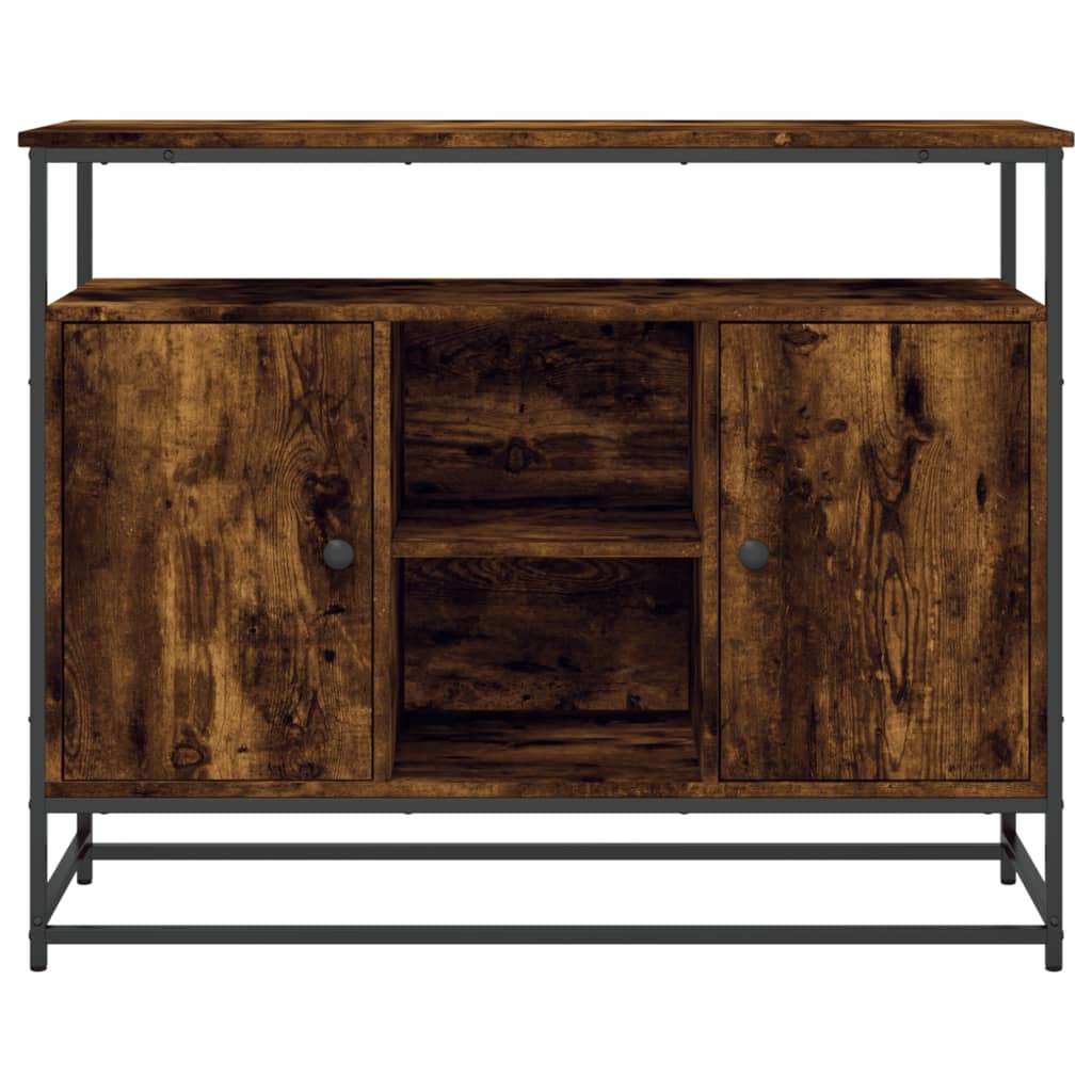 Sideboard Smoked Oak 100x35x80 cm Engineered Wood