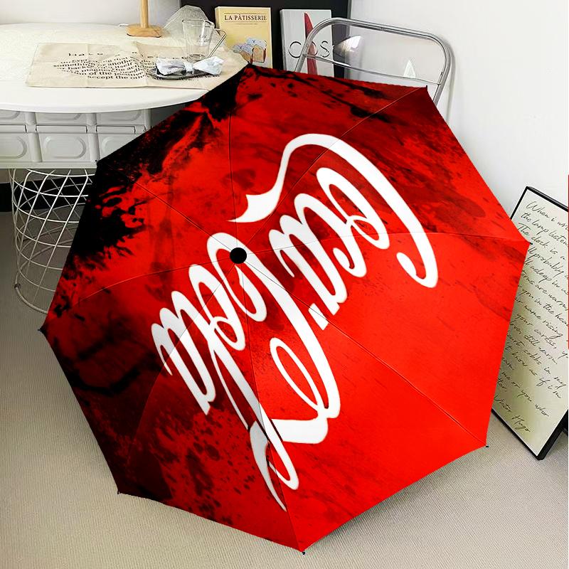 Coca Regenschirm Faltschirm, Automatikschirm 8-Rippen für Reisen, Camping Gebrauch Geschenk für Halloween Weihnachten