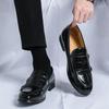 Men's Plus Size Leather Monk Loafers: Double-Stitched, Casual, Sizes 38-48, Perfect for Weddings