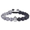 Cross-border Map Stone & Volcanic Beaded Warrior Bracelet - Men's Woven Jewelry