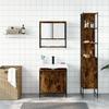 3 Piece Bathroom Furniture Set Smoked Oak Wood Based Material